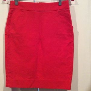 J-Crew Red Pencil Skirt